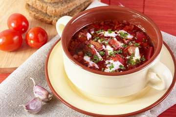 Russian cuisine. Borscht