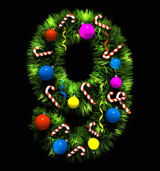 Christmas font nine number