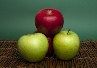 Red and green apples