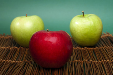 Red and green apples