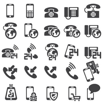 set of phone icons - Silhouettes