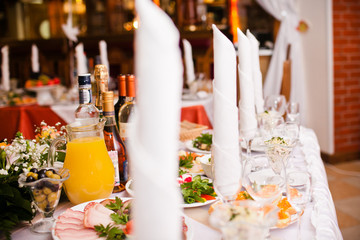 Table set for a wedding reception