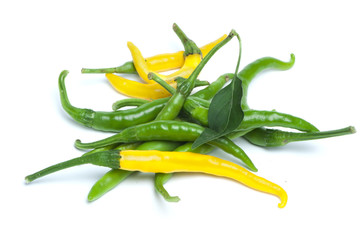 Small thin green chili peppers