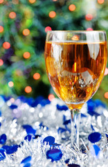 Glass of wine at Christmas time