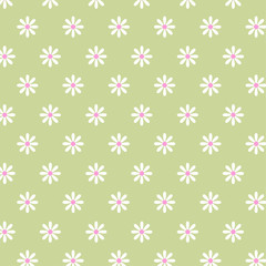 vector illustration flowers pattern, green background