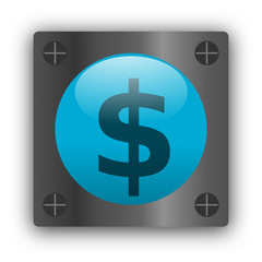 Logo dollar métallique