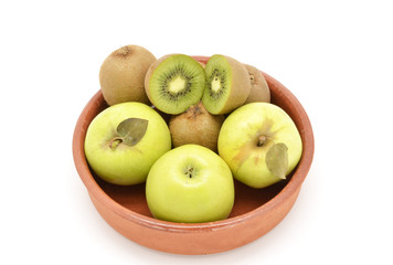Green fruit: apples and kiwis