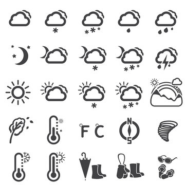 Set of weather icons - silhouette