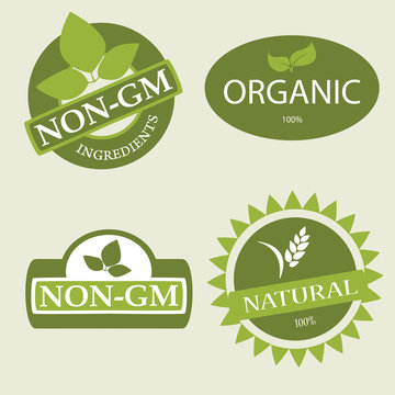 Set of various product labels