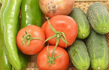 Vegetables, ingredients of gazpacho (detail)