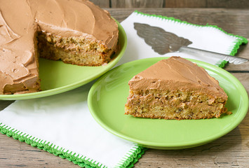 Apple and walnut cake with chocolate cream cheese frosting