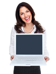 Business woman with laptop computer.