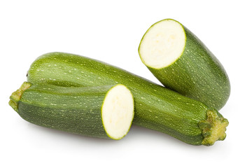fresh zucchini on white background