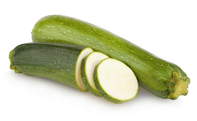 fresh zucchini on white background