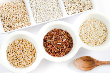 top views grains