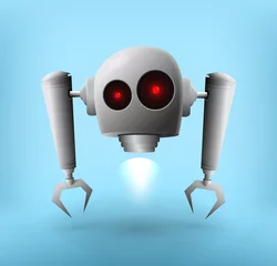 Deurstickers Robot zweeft. EPS10, RGB. © Looper