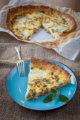 Quiche with ham and sage