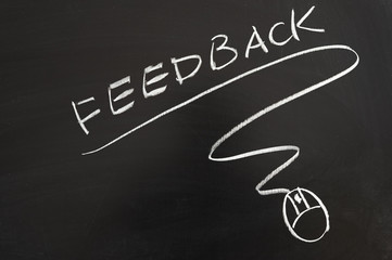 Feedback word and mouse symbol