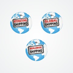 global, international, worldwide shipping icon