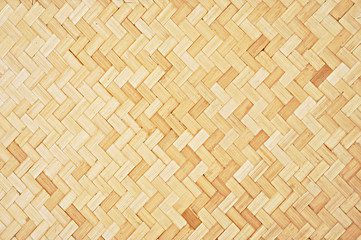 Woven wood texture background from dry bamboo