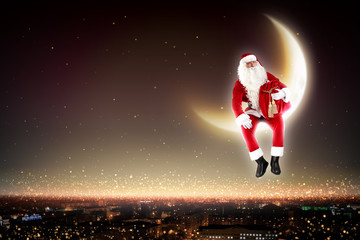 Santa on the moon