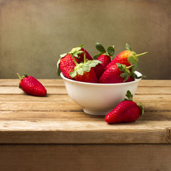 Still life with fresh strawberries
