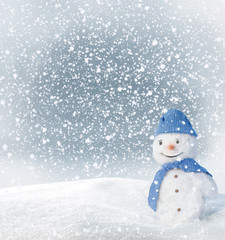 Christmas Greeting Card with snowman