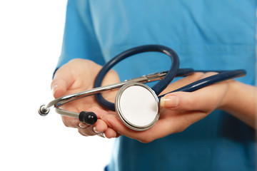 A portrait of a female doctor in uniform