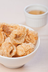 crispy fried pork fat also known as chicharon (philippines)