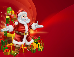 Santa and presents background