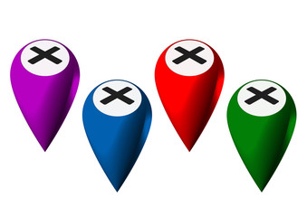 Map markers pins
