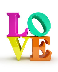 Color letters LOVE isolated on white background illustration