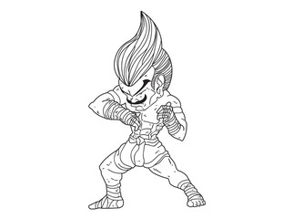 Muay Thai Boran : character cartoon 2 (Elbow Strike)