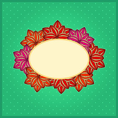 Floral Background with Red Flowers and Label