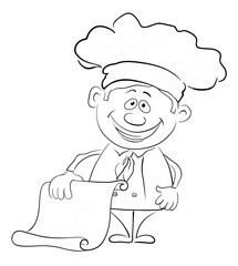 Cook with blank for your text, outline