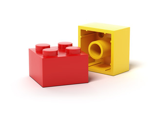Fototapeta premium Colorful plastic toy blocks.