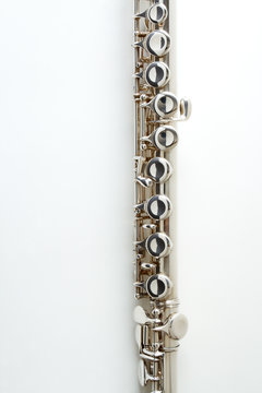 Flute on a white background, with copy space