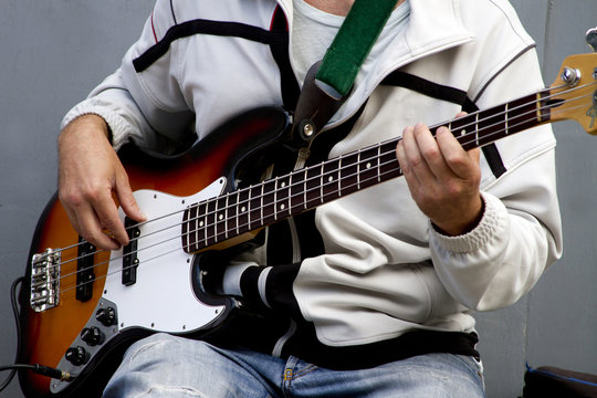 Bass Guitar Player playing