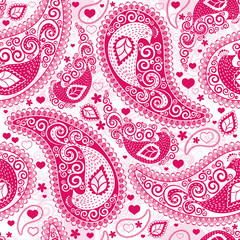 Valentine pink seamless pattern