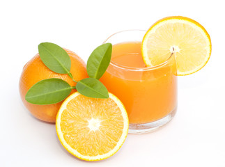 Orange and orange juice isolated