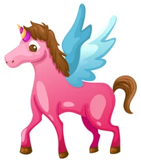 Garden poster Pony beautiful unicorn vector illustration