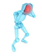 depressed human character person headache. Stress concept