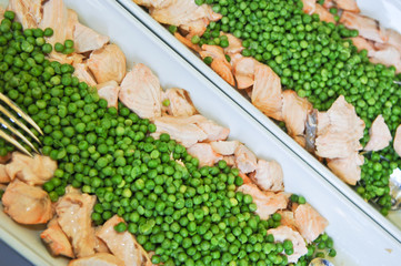 Double salmone e piselli