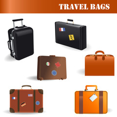 Vector travel bags