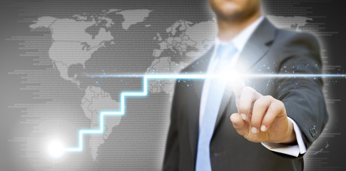 Businessman stairs concept