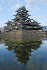 Château de Matsumoto et son reflet