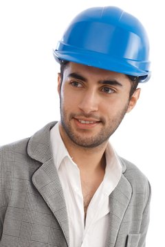 Closeup portrait of young engineer