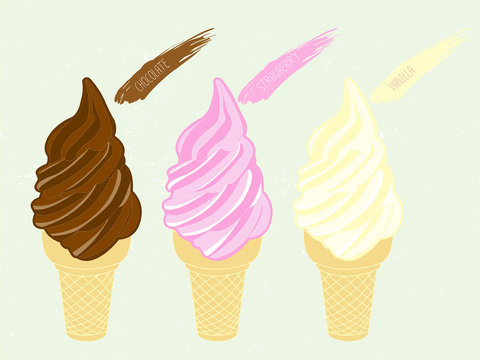 three flavor ice cream