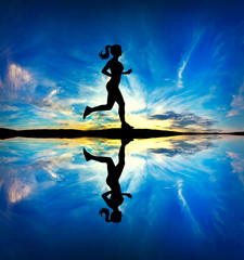 Woman running in the morning