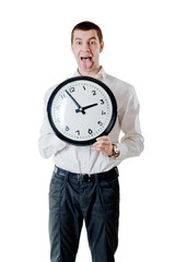 man and clock